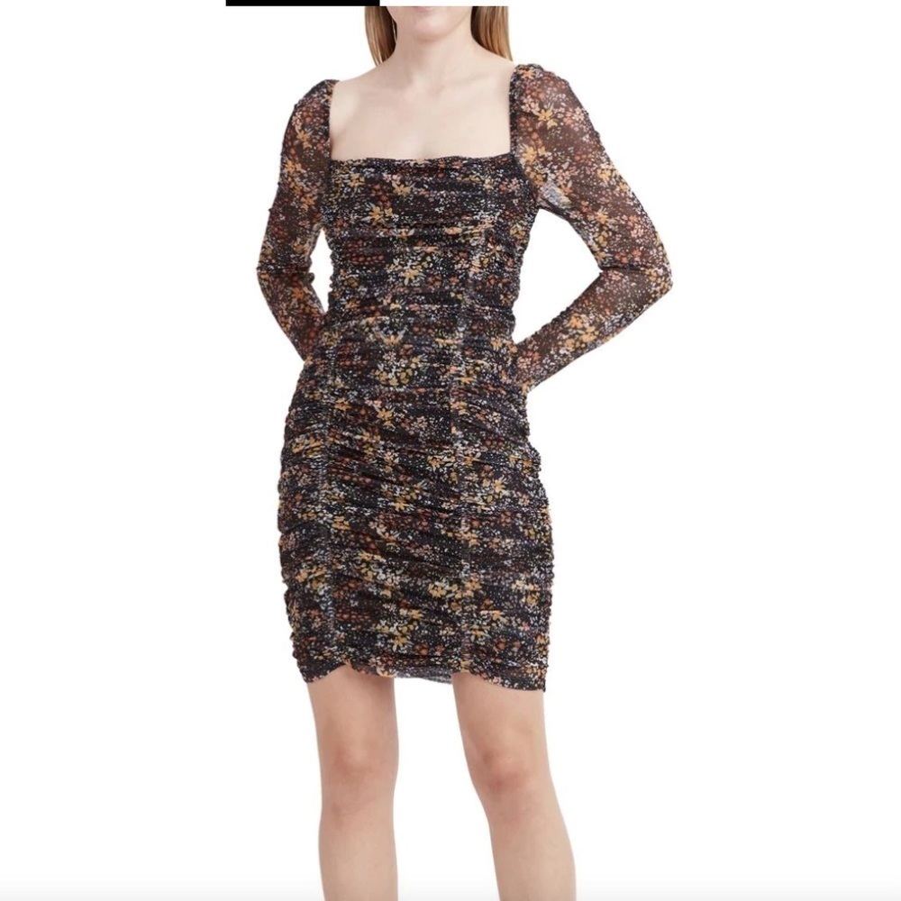 BCBGeneration Women's Knit Square Neck Dress in Scattered Daisy